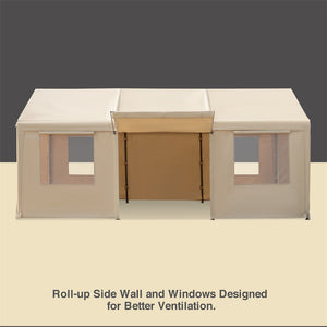 JOYESERY Carport, 10’ x 20’ Heavy Duty Carport with Roll-up Sidewall, Beige/Gray