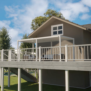 JOYESERY Outdoor Louvered Pergola Sun Shade Aluminum Pergola(White)-10'x20'