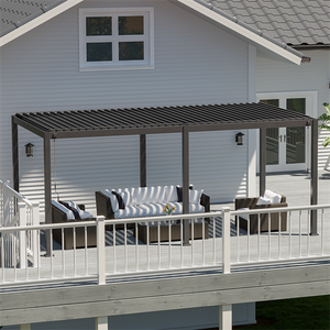 JOYESERY Outdoor Louvered Pergola Sun Shade Aluminum Pergola(Charcoal Black)-10'×20'