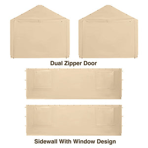 JOYESERY Carport Replacement Sidewall Tarp for 10' x 20' Carport Frame,Beige/Gray/White
