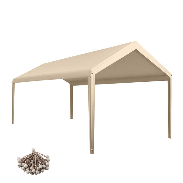 JOYESERY Carport Replacement Top Cover for 10' x 20' Carport Frame,Beige/Gray/White