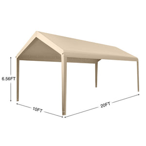 JOYESERY Carport Replacement Top Cover for 10' x 20' Carport Frame,Beige/Gray/White